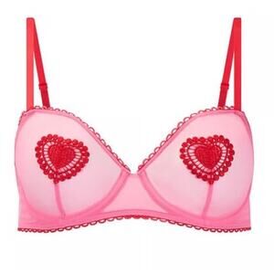 Victoria’s Secret Pink Red Hearts Adore Me Bra 46DDD Coquette Kawaii Lolita